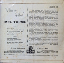 Load image into Gallery viewer, Mel Tormé : &quot;Voice In Velvet&quot; (7&quot;, EP)
