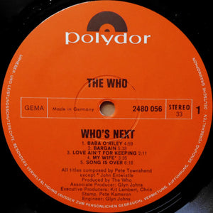 The Who : Who's Next (LP, Album, Mono, Deu)