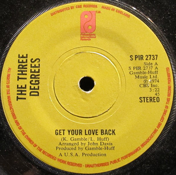 The Three Degrees : Get Your Love Back (7