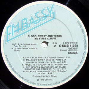 Blood, Sweat And Tears : The First Album (LP, Album, RE)