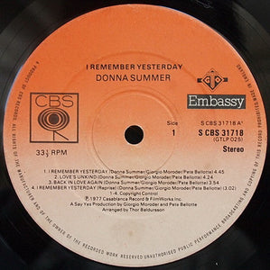 Donna Summer : I Remember Yesterday (LP, Album, RE)