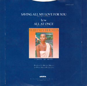 Whitney Houston : Saving All My Love For You (7", Single, Blu)