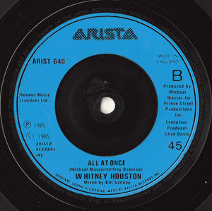 Whitney Houston : Saving All My Love For You (7", Single, Blu)