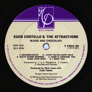 Elvis Costello And The Attractions* : Blood & Chocolate (LP, Album, Dam)