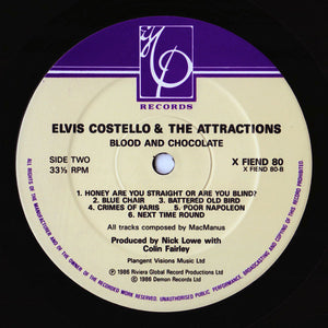 Elvis Costello And The Attractions* : Blood & Chocolate (LP, Album, Dam)
