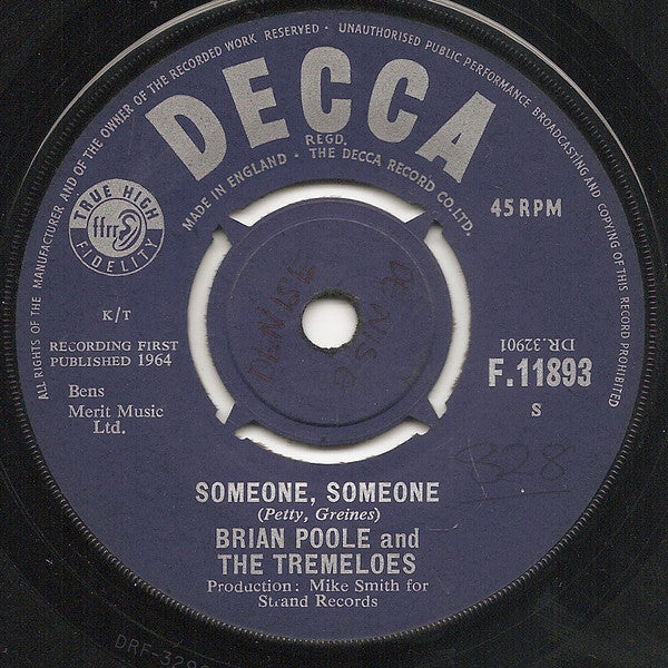 Brian Poole & The Tremeloes : Someone, Someone (7