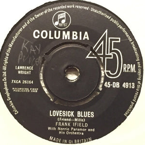Frank Ifield With Norrie Paramor And His Orchestra : Lovesick Blues (7", Single, RP, Bla)