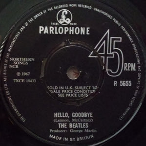 The Beatles : Hello, Goodbye (7", Single, Kno)