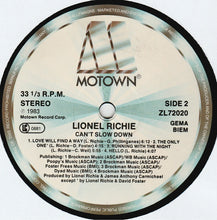 Load image into Gallery viewer, Lionel Richie : Can&#39;t Slow Down (LP, Album, Gat)

