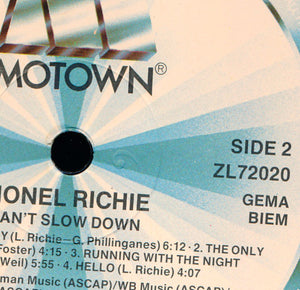 Lionel Richie : Can't Slow Down (LP, Album, Gat)